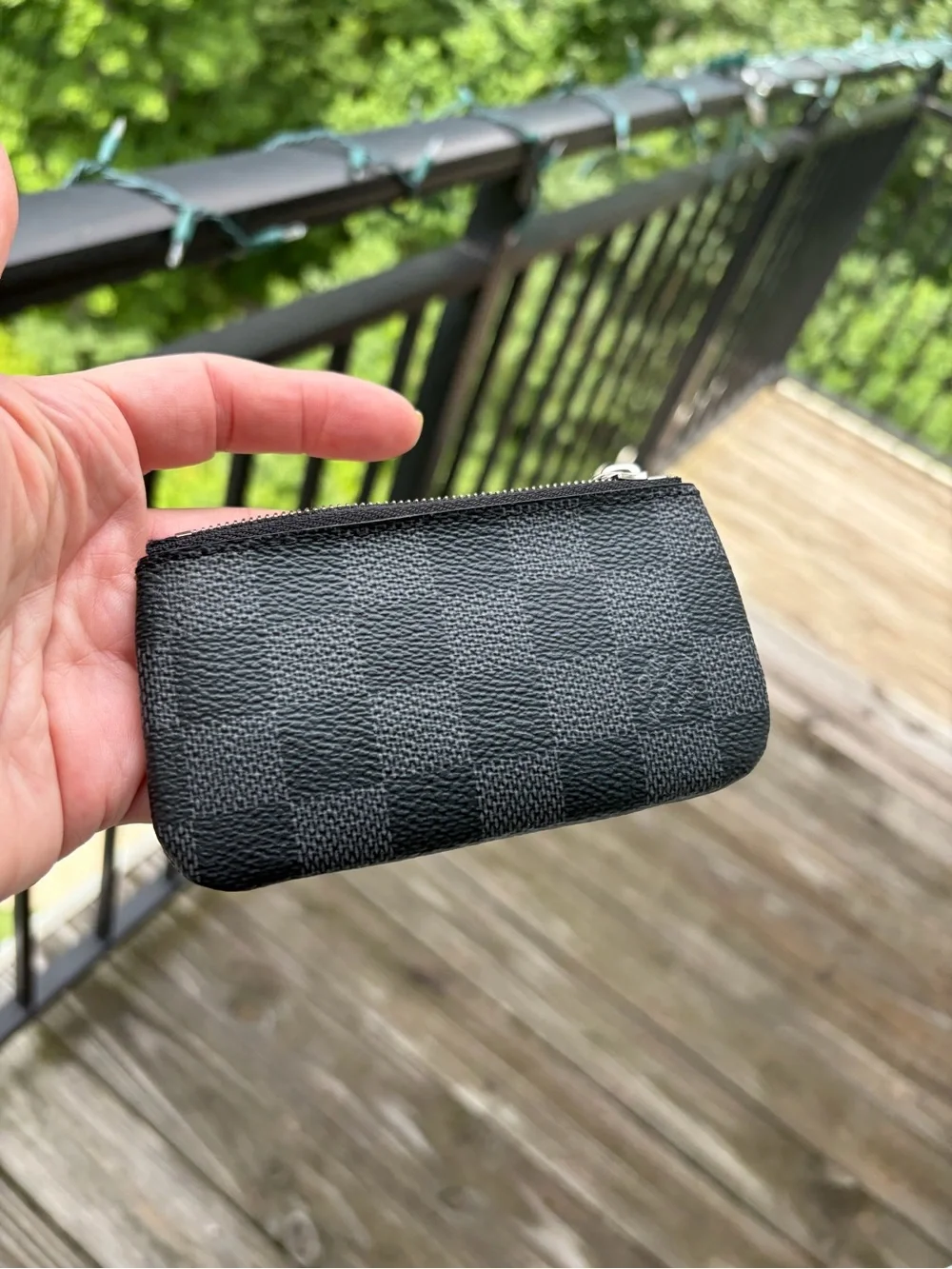 Louis Vuitton Damier Graphite Key Pouch - Black & Grey tag included